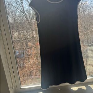 Chic Black Dress with White Accents